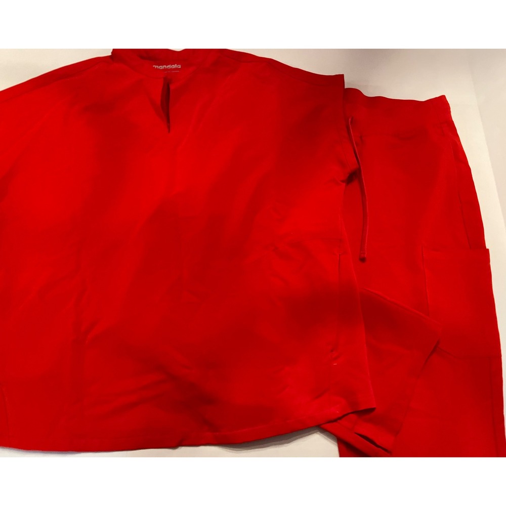 Mandala 2 Piece Equa-Tek Scrub Set Red Size Small Inseam 28"